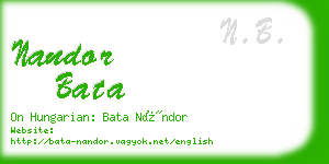 nandor bata business card